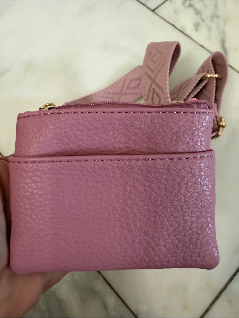 Save The Girls rose pink wallet and cell phone travel minimalist crossbody strap - Picture 3 of 5